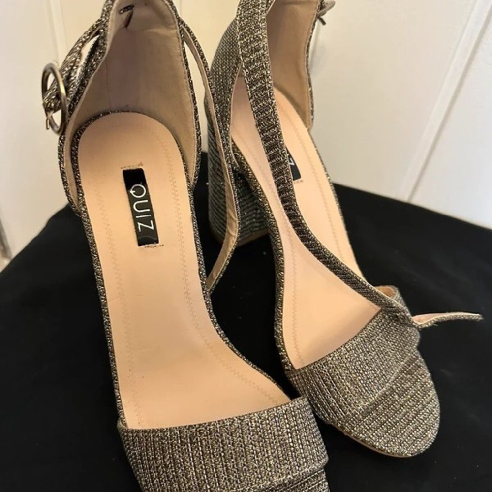 Women's Glitter Heels - Gold